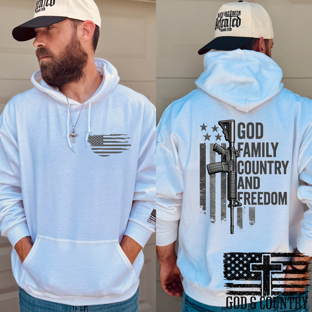 God, family, country…