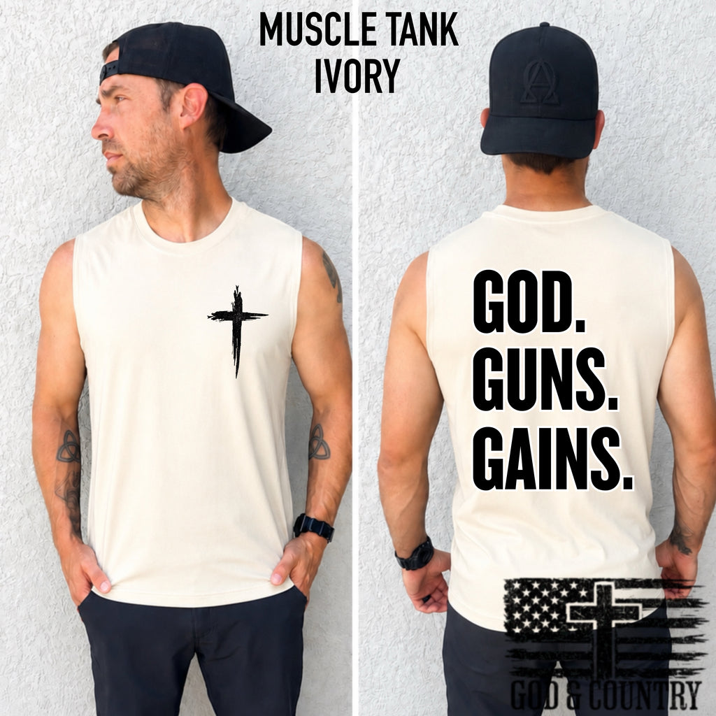 God. Guns. Gains.